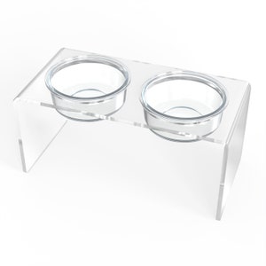 Large Modern Clear acrylic and glass pet feeder