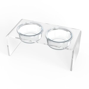 Medium Modern Clear acrylic and glass pet feeder