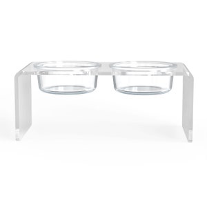 Medium Modern Clear acrylic and glass pet feeder