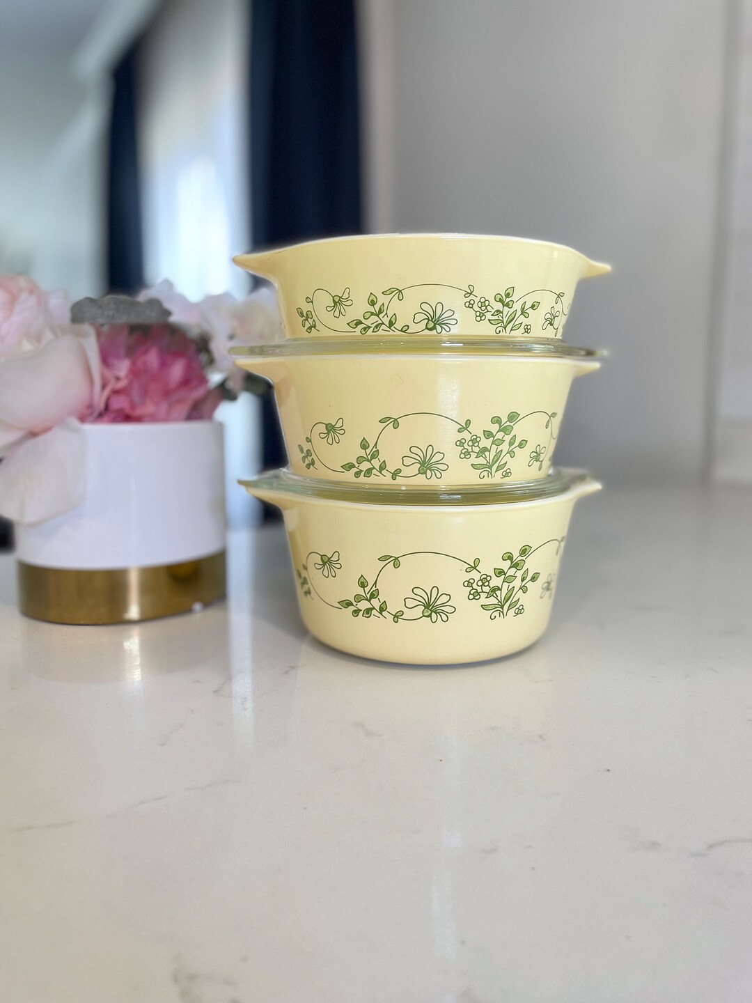 Set of 3 Vintage Pyrex Shenandoah Casserole Set, 471, 472, 473 ...
