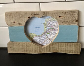 North Devon Antique road map Barnstaple Bideford maps Framed 1920s Gift home decor World