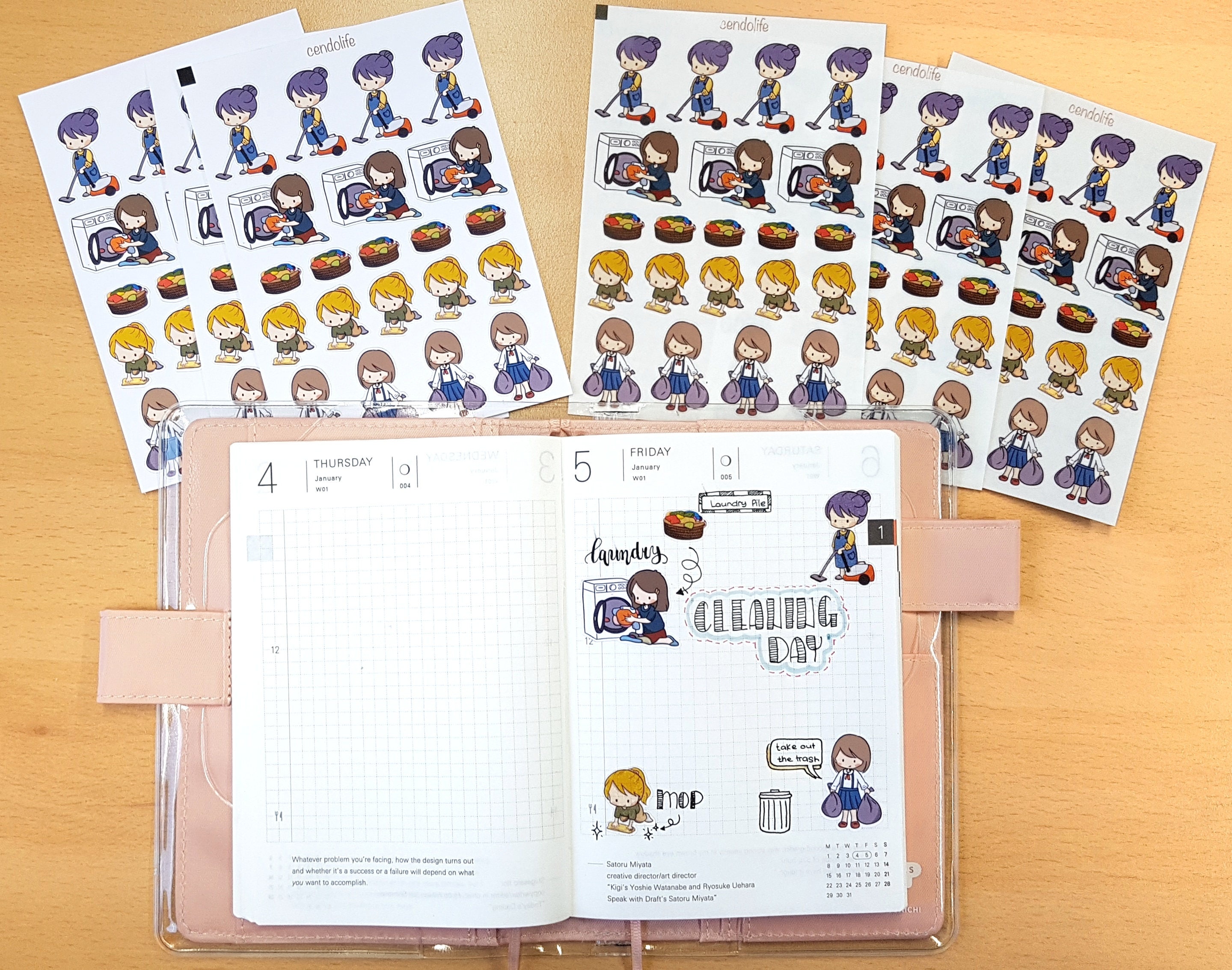 Diary Sticker and Planner Sticker Cleaning Day Etsy