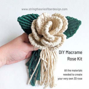 DIY Pattern Macrame 3D Sculpture Flower Instructions, Macrame Tutorial PDF, Learn Macrame Flower Design, How to Macrame, Macrame Knot Guide