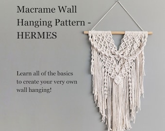 Macrame Wall Hanging Pattern, DIY Macrame, Learn Macrame, Beginner Macrame Pattern, Macrame tutorial, pdf macrame instructions