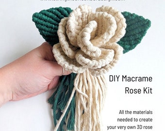 DIY Pattern Macrame 3D Sculpture Flower Instructions, Macrame Tutorial PDF, Learn Macrame Flower Design, How to Macrame, Macrame Knot Guide