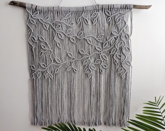 Extra Large Macrame Wall Hanging, statement headboard, Macrame Wedding Ceremony Backdrop, Bohemian Wall Tapestry, vines & Leaves Macrame