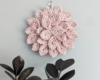Macrame Wall Hanging Hydrangeas, Boho Macrame Tapestry, Floral Wall Hanging, Contemporary Fiber Art, 3D macrame tapestry, botanical dyed art
