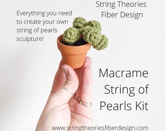 DIY Pattern Macrame 3D Sculpture String of Pearls Instructions, Macrame Tutorial PDF, Learn Macrame, How to Macrame, Macrame Knot Guide