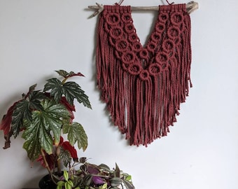 Macrame Bold Boho Wall Hanging on Driftwood