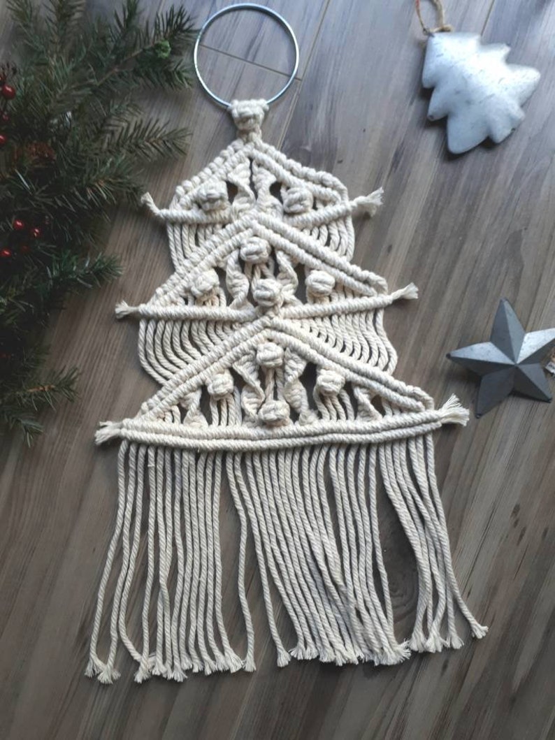 Macrame Christmas Tree Wall Hanging // Bohemian Christmas Etsy