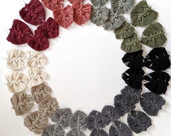 Pendientes de plumas o hojas de algodón ligero de macramé