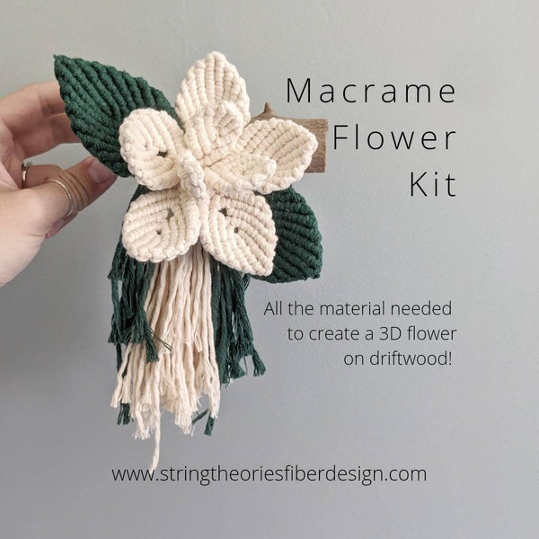 Modèle DIY Sculpture 3D en macramé Instructions pour les fleurs, PDF tutoriel en macramé, Apprendre la conception de fleurs en macramé, Comment faire du macramé, Guide des noeuds en macramé