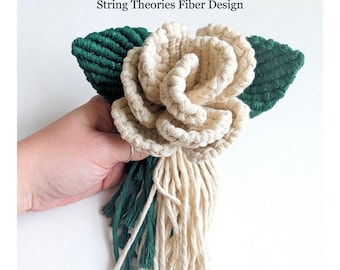 DIY Pattern Macrame 3D Sculpture Flower Instructions, Macrame Tutorial PDF, Learn Macrame Flower Design, How to Macrame, Macrame Knot Guide