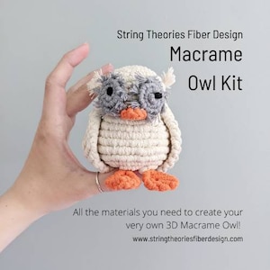 DIY Pattern Macrame 3D Sculpture Owl Instructions /Macrame Tutorial PDF, DIY macrame pattern, learn how to macrame, macrame knots tutorial