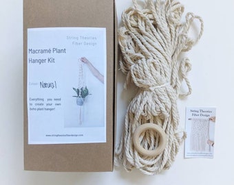 Macrame Plant Hanger Kit, Materials to create plant hanger, DIY Contemporary Macrame Kit, Hanging Planter kit, Crafts for kids & Adults