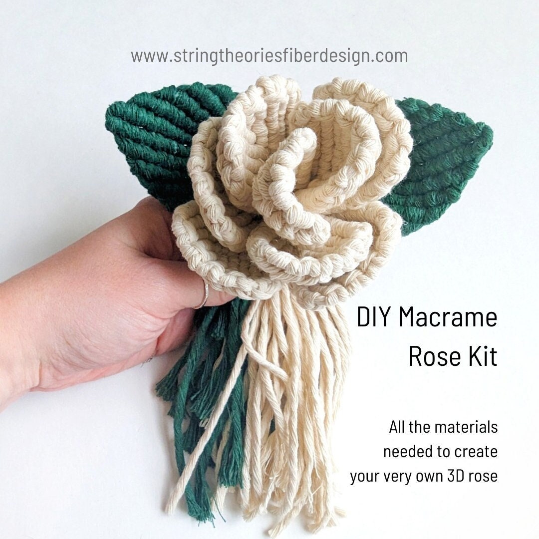 DIY Pattern Macrame 3D Sculpture Flower Instructions, Macrame Tutorial PDF, Learn Macrame Flower Design, How to Macrame, Macrame Knot Guide