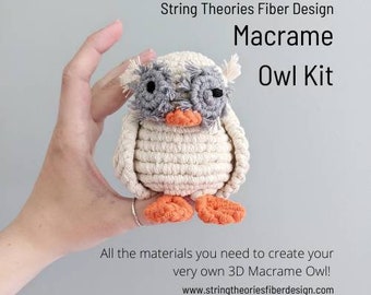 DIY Pattern Macrame 3D Sculpture Owl Instructions, Macrame Tutorial PDF, Learn Macrame Owl Design, How to Macrame, Macrame Knot Guide