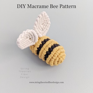 DIY Pattern Macrame 3D Sculpture Bee Instructions, Macrame Tutorial PDF, Learn Macrame Honeybee, How to Macrame, Macrame Knot Guide, Nursery