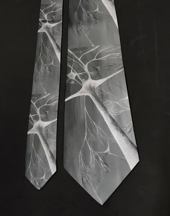 Black and Gray Neuron Wearable Art Tie
