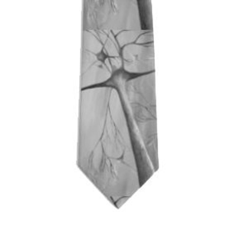 Black and Gray Neuron Wearable Art Tie