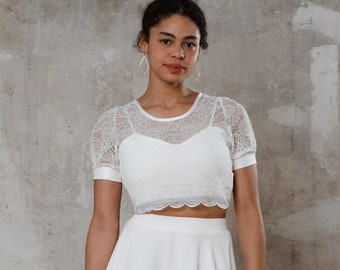 Top de mariée "Ivy" crop top en dentelle