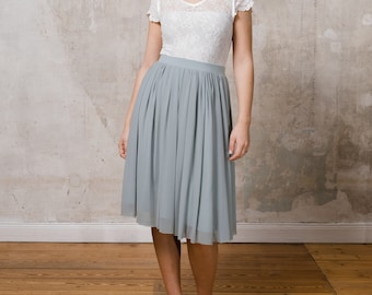 Midi bridal skirt "Dolcetta" with soft tulle in dusty blue