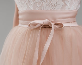 Tie belt peach pink