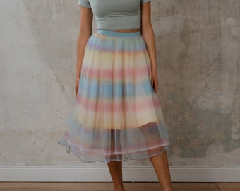 Colorful tulle skirt "Rainbow" in rainbow colors