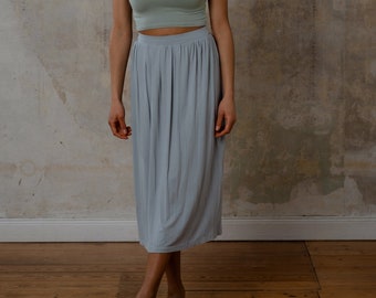 Summery skirt "Basic Visko" made of soft viscose jersey in silver blue