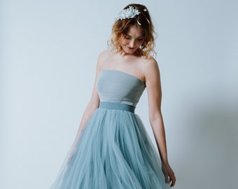 Robe avec jupe en tulle « Underwaterlove » courte en bleu