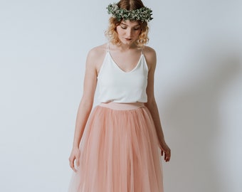 Kleid "Pearl Blush" mit großem Tüllrock in Pfirsichrosa