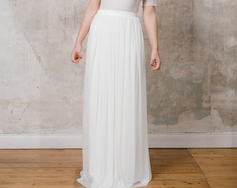 Midi bridal skirt "Milk long" with soft tulle in cream white