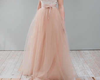 Bridal skirt "Little Rose" with tulle in delicate apricotrosè