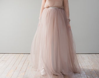 Bridal skirt "Rosewood" with tulle in rosewood