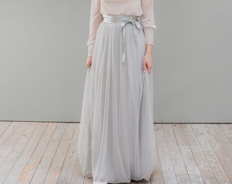 Bridal skirt "Heaven" with soft tulle in Faded Gray