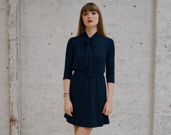 Robe jersey « Lilou » bleu foncé