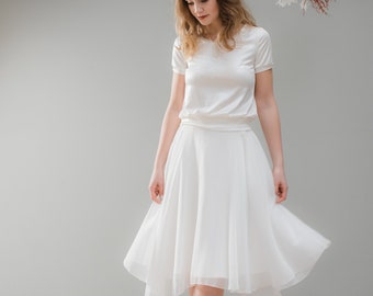 Short bridal skirt "Tinkabell" with crushed chiffon