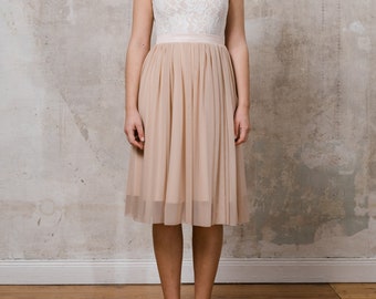 Bridal skirt "Blush" with soft tulle in powder pink