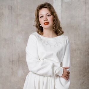 Bruidstruien &quot;Cosy&quot; Sweatshirt met Parels