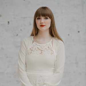 Brautbolero Langarm &quot;Wolke&quot; Creme