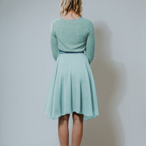 Chiffon dress Cotton candy mint knitted top long sleeve image 3