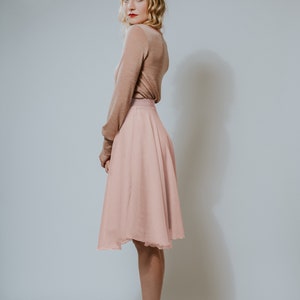 Chiffon Dress Cotton Candy Rosé Knitted Top Long Sleeve image 3