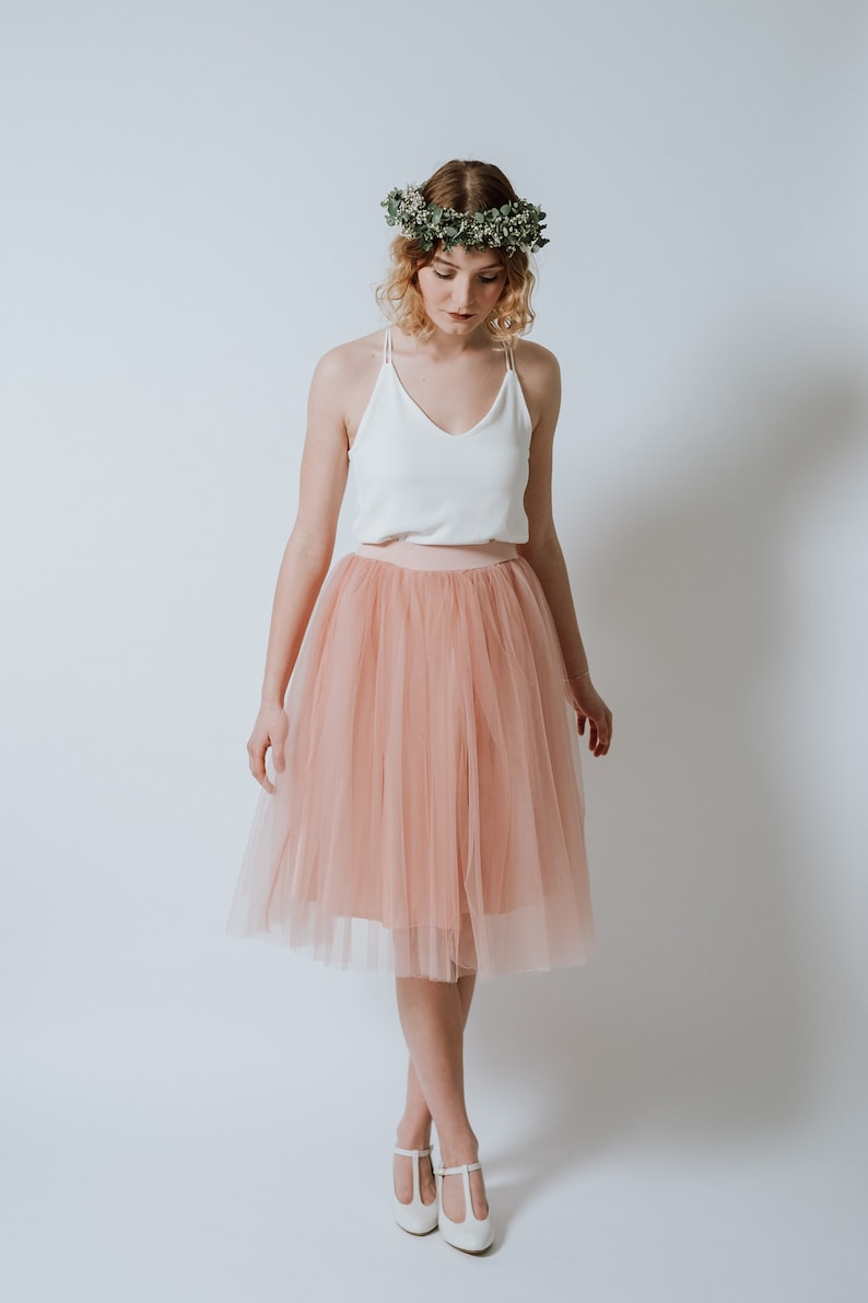 Kleid Pearl Blush mit großem Tüllrock in Pfirsichrosa Bild 1