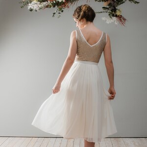 Wedding dress Goldie midi with tulle and gold top image 8