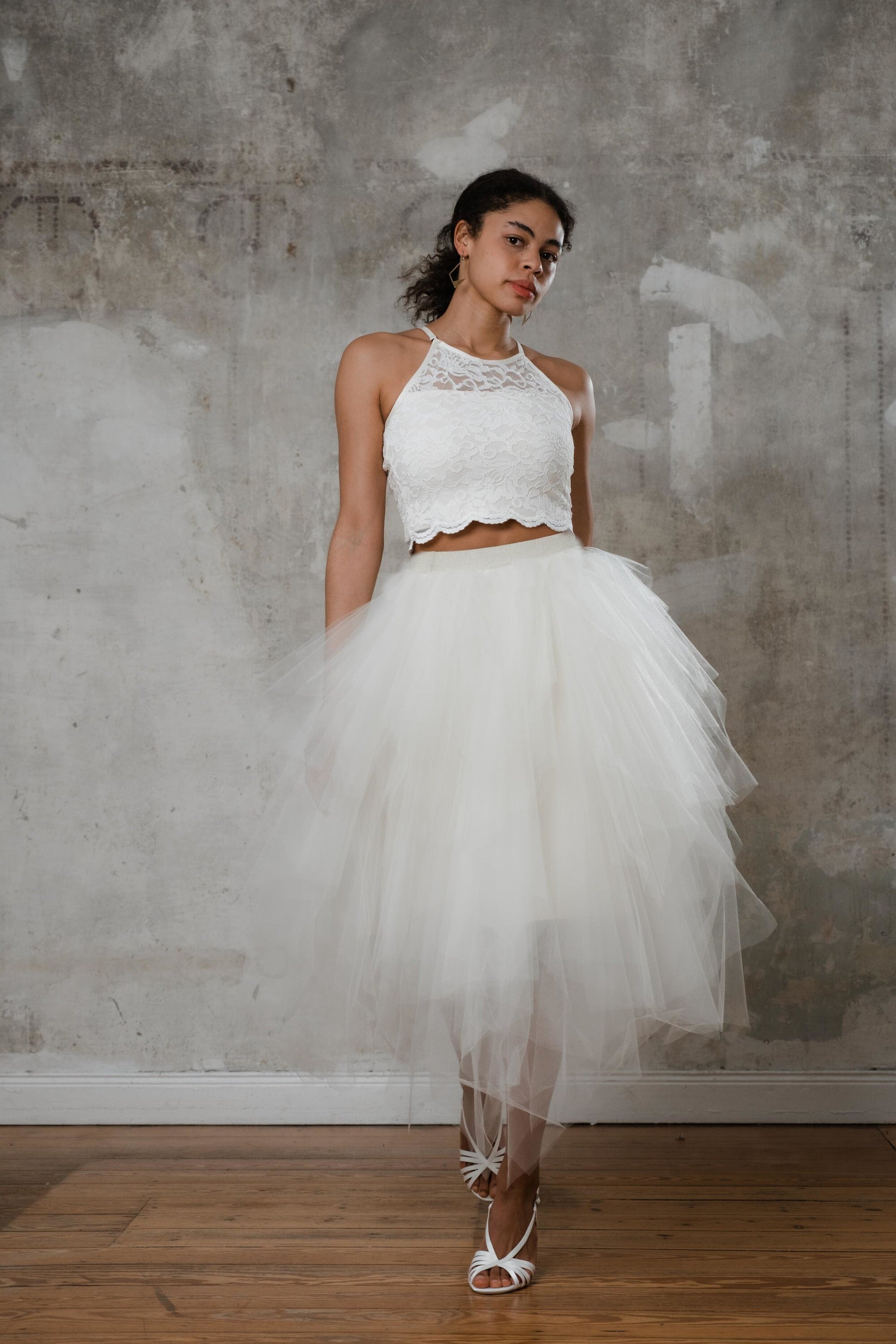 Gonna Corta In Pelle PU - Stile Svasato Con Orlo Increspato - Foto 4