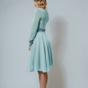 Chiffon dress Cotton candy mint knitted top long sleeve image 2