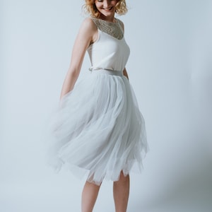 Knee-length dress Iceland with blue tulle skirt image 3