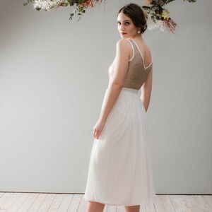 Wedding dress Goldie midi with tulle and gold top image 5