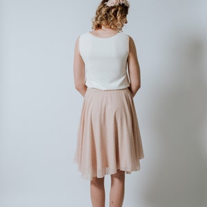 Chiffon dress Mandarin short and loose in rose image 4