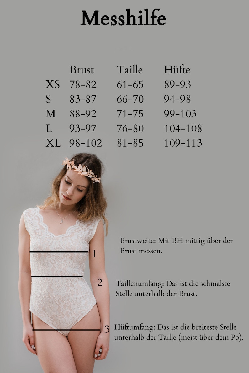 Bridal bodysuit Daisy with lots of lace